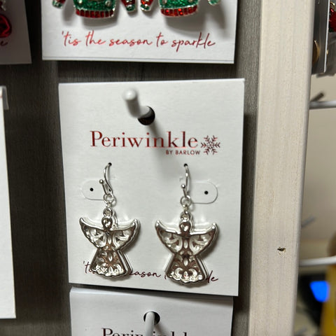 Silver Movable Angel Earrings