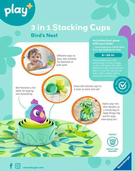 3-in-1 Stacking Cups - Bird's Nest