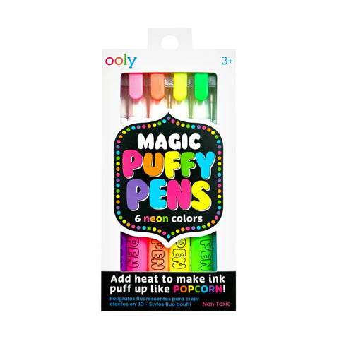 Magic Puffy Neon Pens - Set of 6