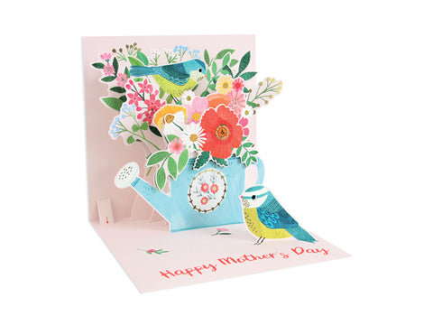 Watering Can & Birds Pop Up Card