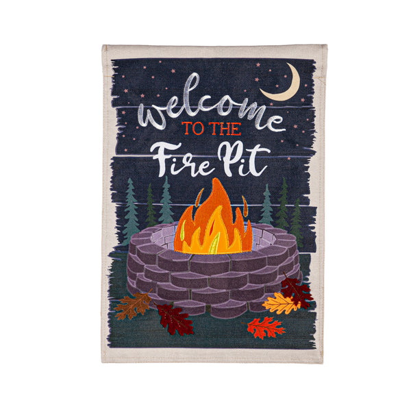 Fall Fire Pit Garden Flag
