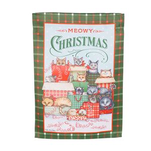 Meowy Christmas Garden Flag