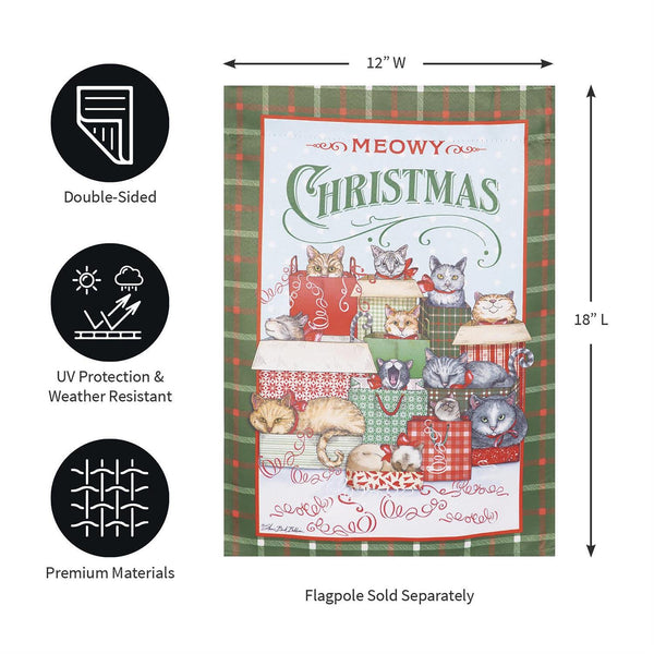 Meowy Christmas Garden Flag