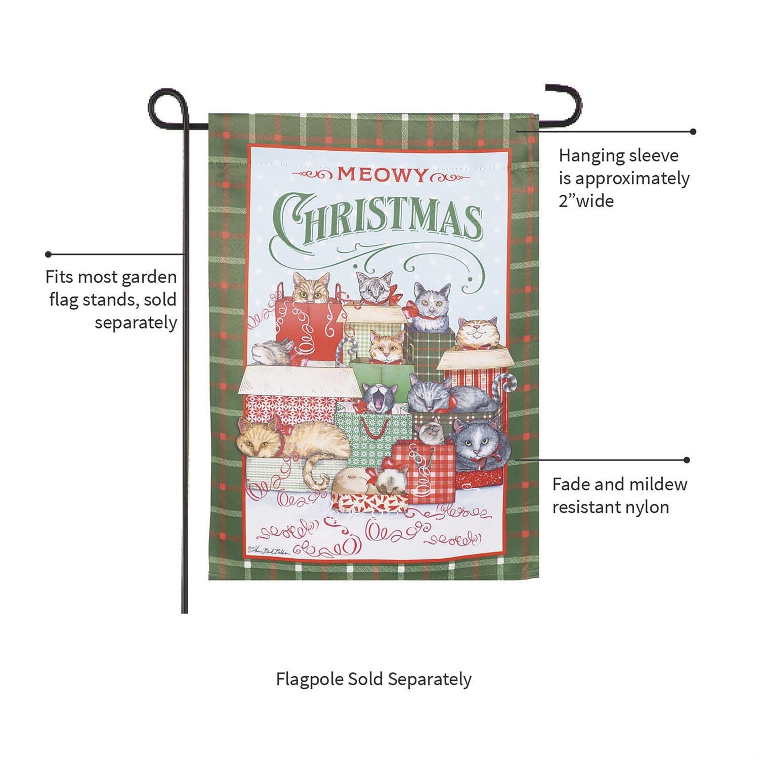 Meowy Christmas Garden Flag