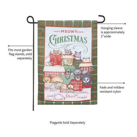 Meowy Christmas Garden Flag