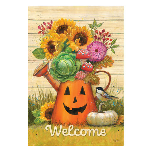 Halloween Watering Can Garden Flag