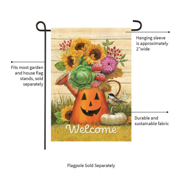 Halloween Watering Can Garden Flag