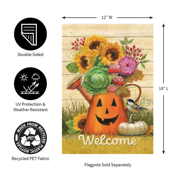 Halloween Watering Can Garden Flag