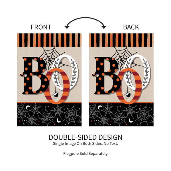 Polka Dot & Stripes BOO Garden Flag