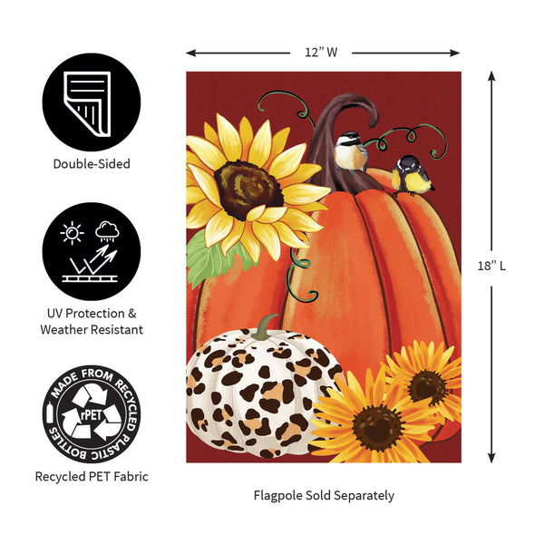 Animal Print Pumpkin Garden Flag