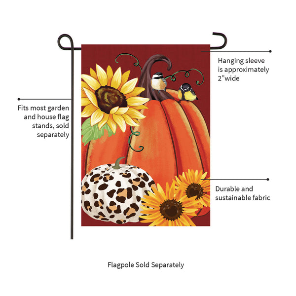Animal Print Pumpkin Garden Flag