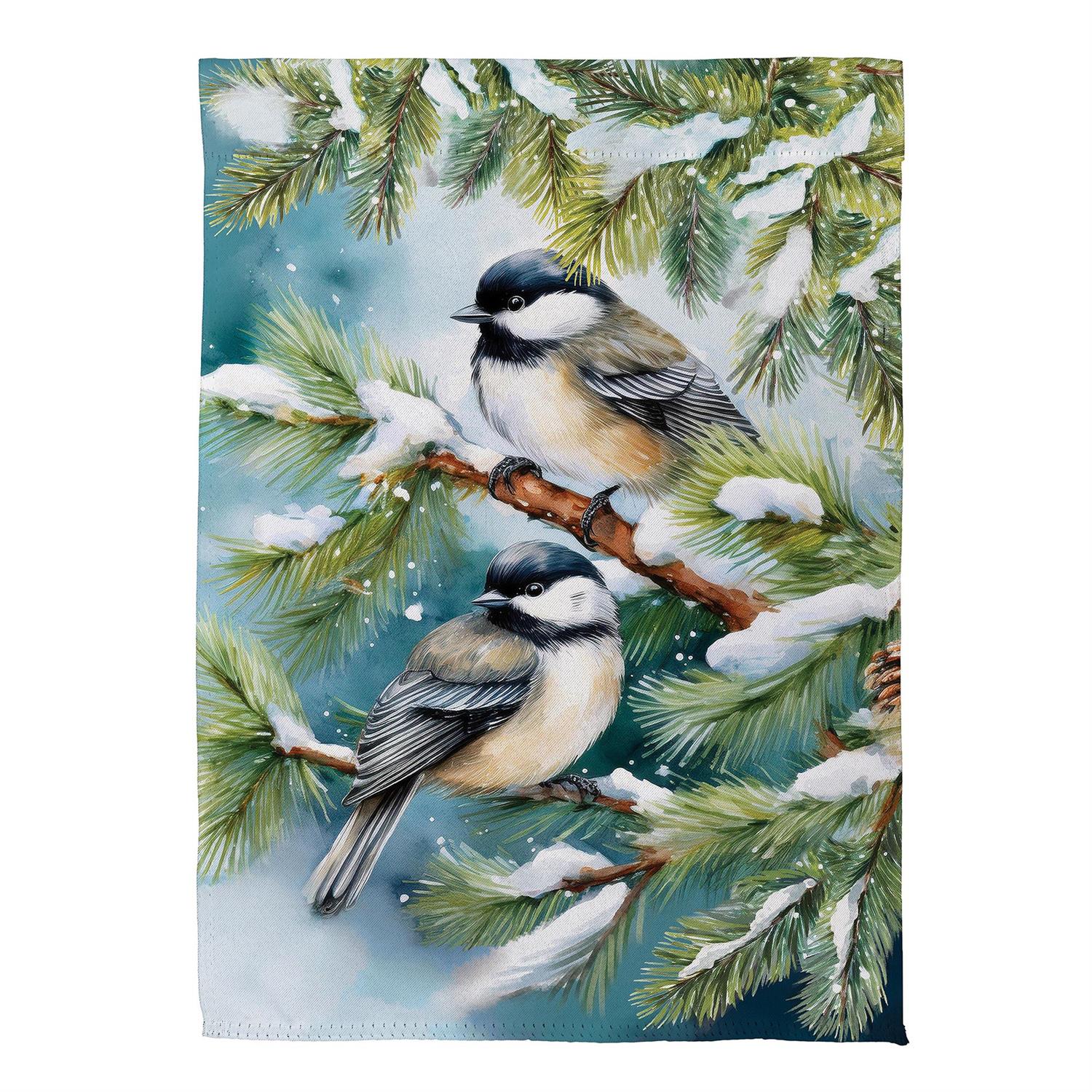 Winter Chickadee Friends Garden Flag
