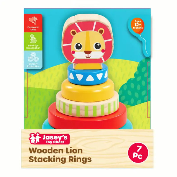 Wooden Lion Stacking Rings