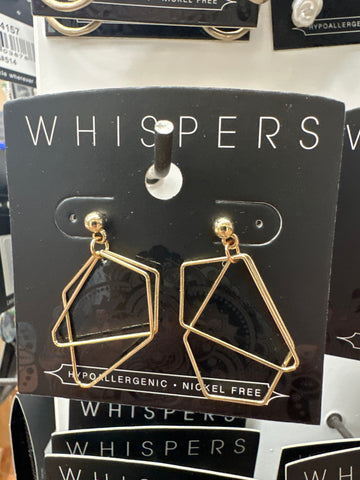 Whispers Small Gold Delicate Triangles Earrings