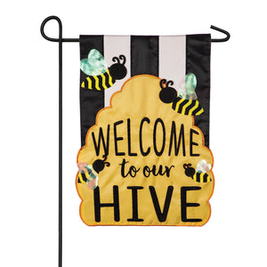 Welcome to Our Hive Garden Flag