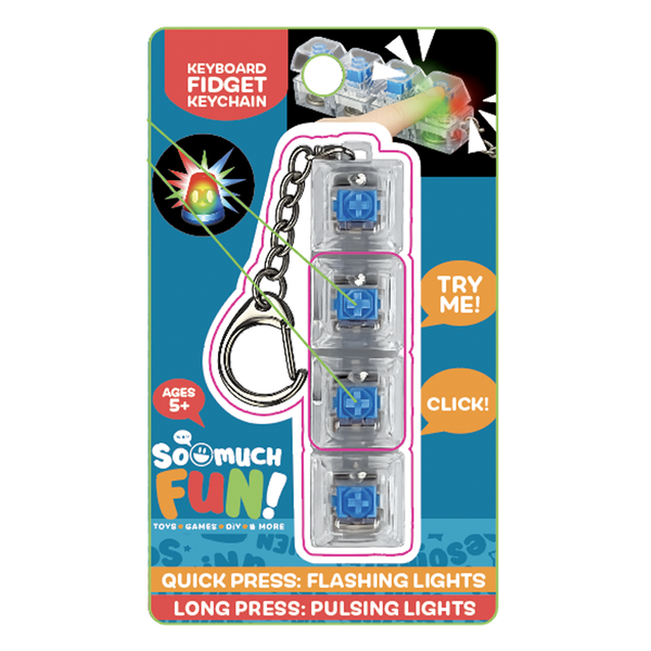 So Much Fun! Keyboard Fidget LED Keychain - Assorted