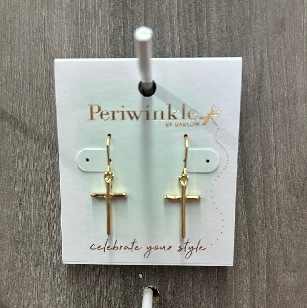 Classic Gold Cross Earrings