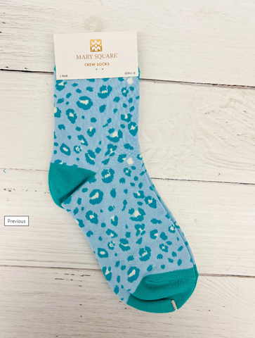 Cheetah Time Crew Socks