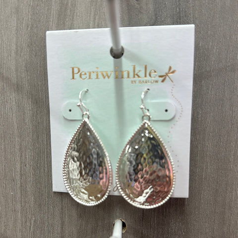 Silver Hammered Teardrop Earrings