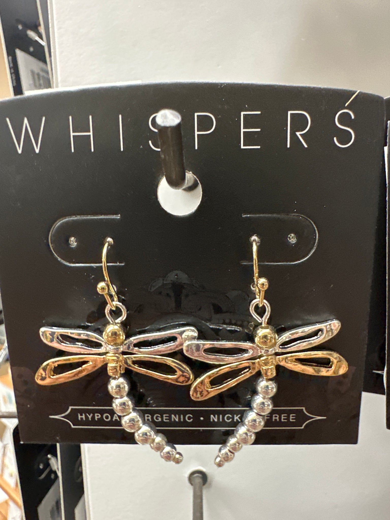 Whispers Mixed Metal Dragonfly Earrings