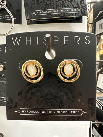 Whispers Two Circle Gold Stud