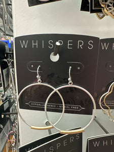 Whispers Silver Hoop with Metal Bar