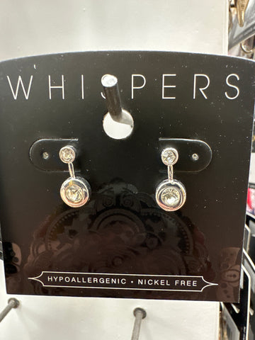 Whispers Two Circle Drop Stud Earrings