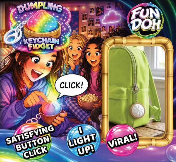 Fun Doh Dumpling Light-Up Click Fidget Keychain