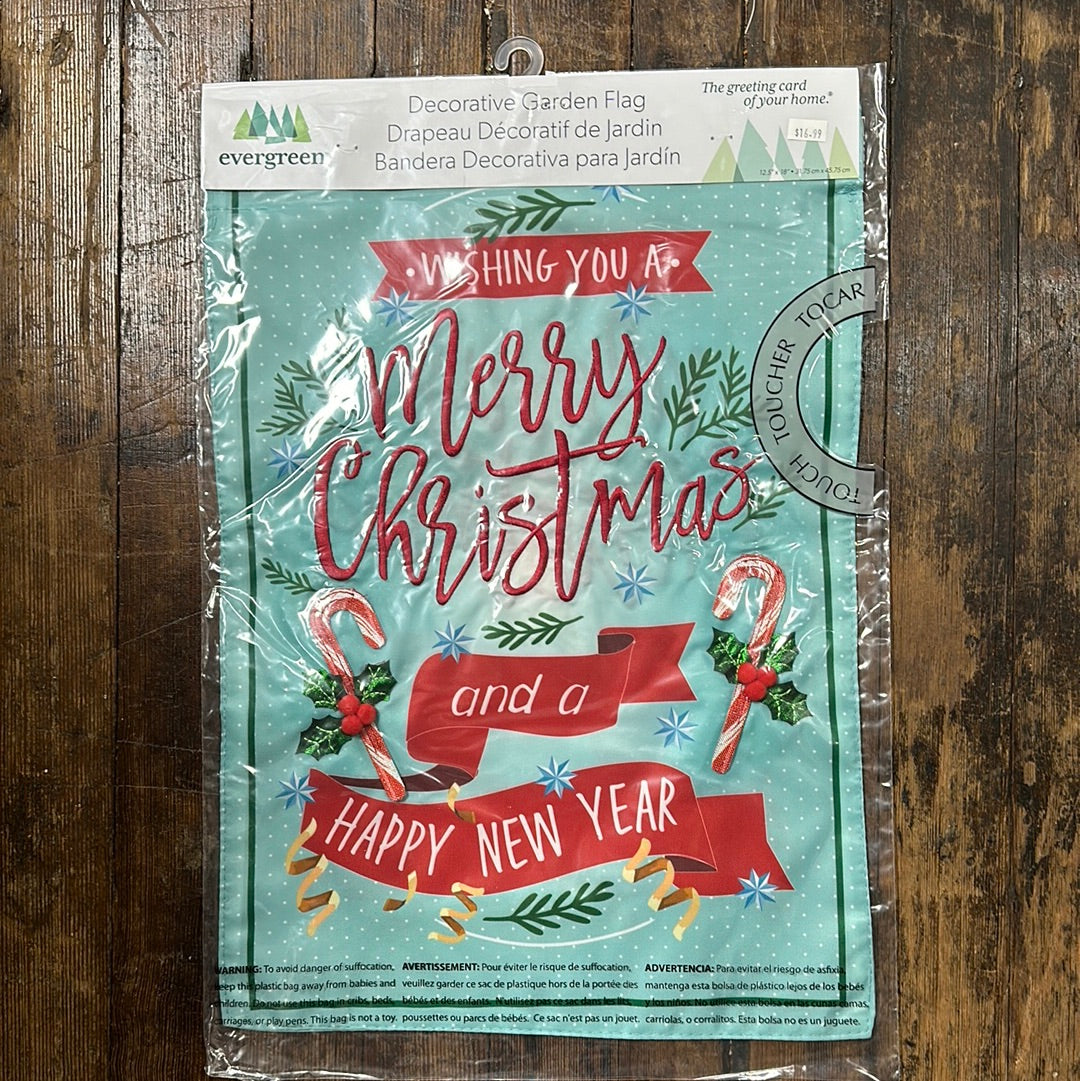 Merry Christmas & Happy New Year Garden Flag