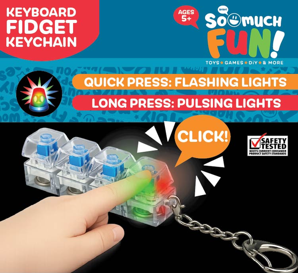 So Much Fun! Keyboard Fidget LED Keychain Toy