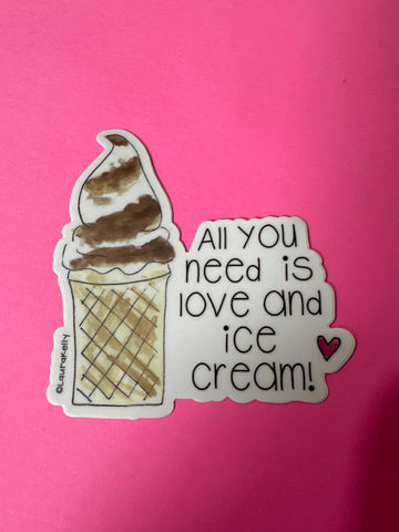 Love & Ice Cream Sticker