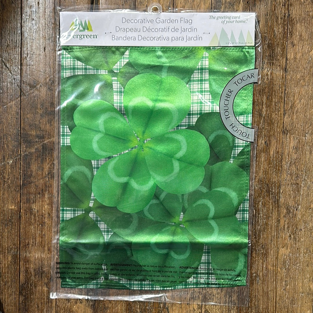 Lucky Clover Lustre Garden Flag