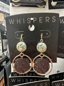 Whispers Hammered Disc Gold Hoop Earrings