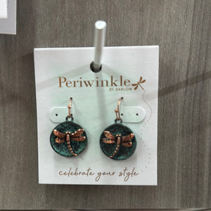 Patina & Copper Dragonfly Earrings