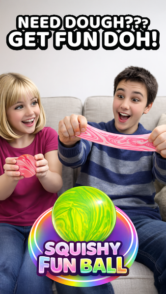 Fun Doh Squishy Fun Fidget Ball Boxed - Assorted