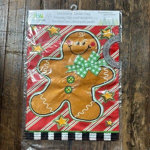 Patterned Gingerbread Man Garden Flag