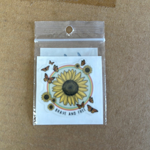 Brave and Free Sunflower Sticker