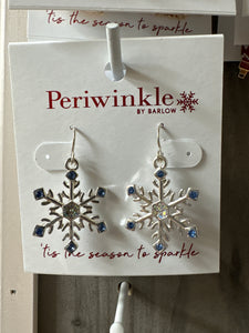 Snowflakes w Crystals Earrings