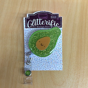 Avocado Glitterific Badge Reel
