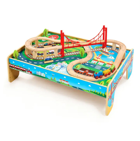 Wooden Big City Train Adventure Set & Table