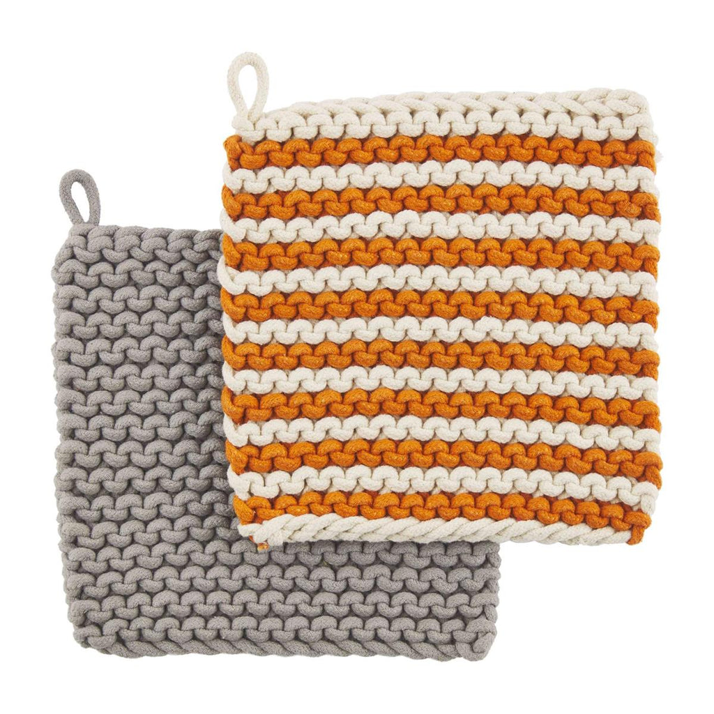 Crocheted Cotton Square Potholder Set of 4