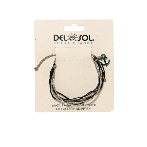 Black Gray Anchor Bracelet