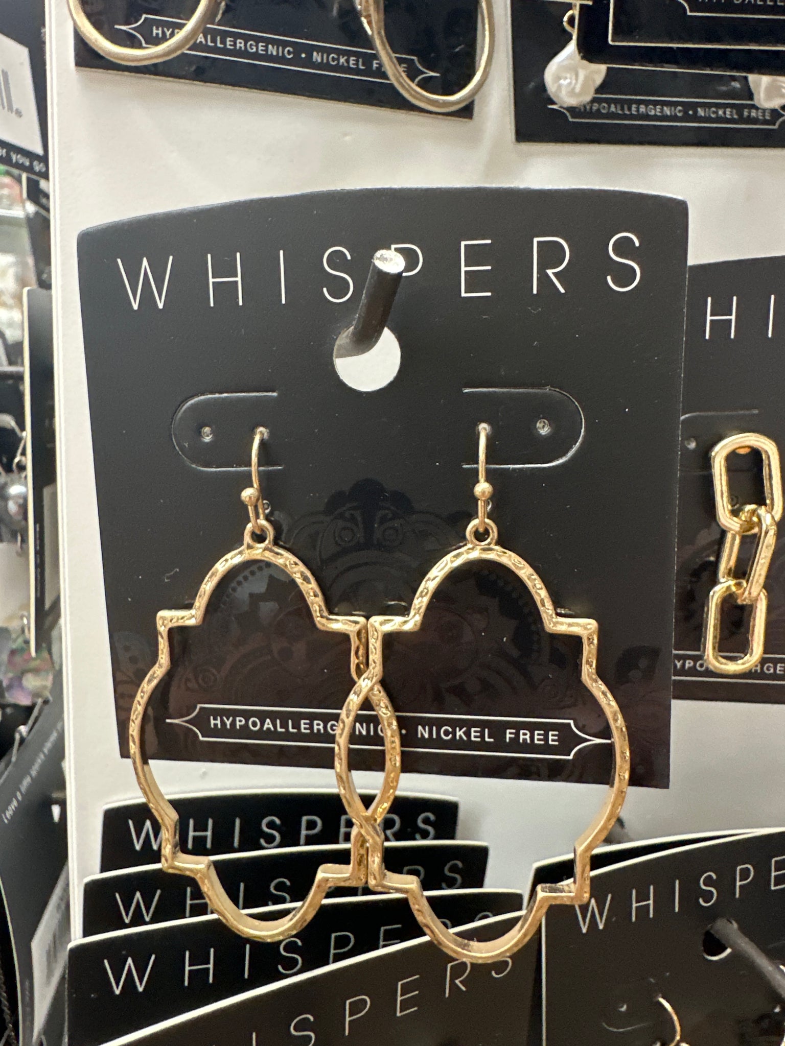 Whispers Gold Outline Dangle Earrings