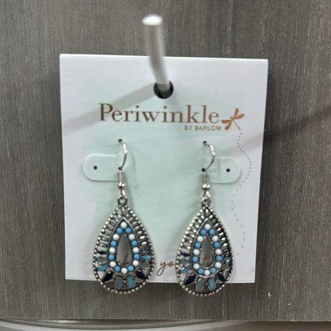 Blue & Neutral Open Drops Earrings