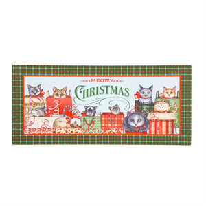Meowy Christmas Sassafras Mat