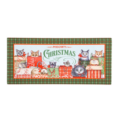 Meowy Christmas Sassafras Mat
