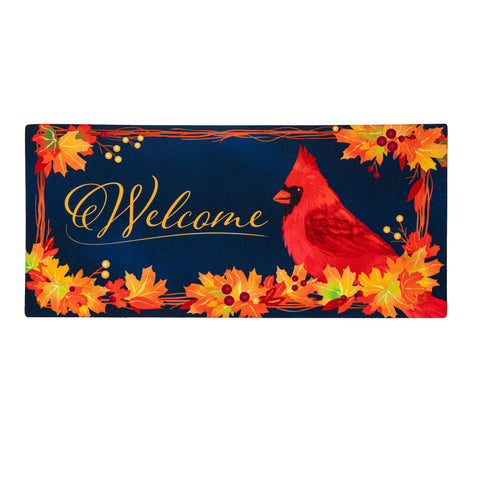 Fall Cardinal Wreath Sassafras Mat