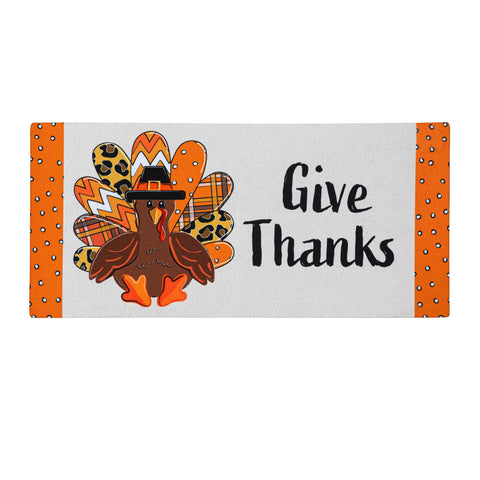 Give Thanks Patterned Turkey Sassafras Mat