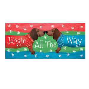 Jingle All the Way Dachshund Sassafras Mat