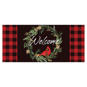 Welcoming Cardinal Wreath Sassafras Mat